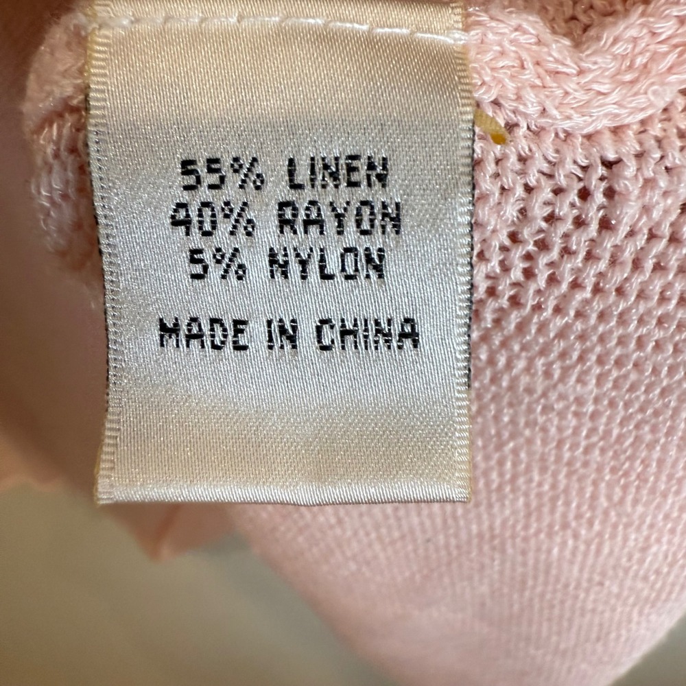Avalin Pink Linen Blend Long Sleeve Tunic Top Lightweight Womens Medium - Picture 4 of 5